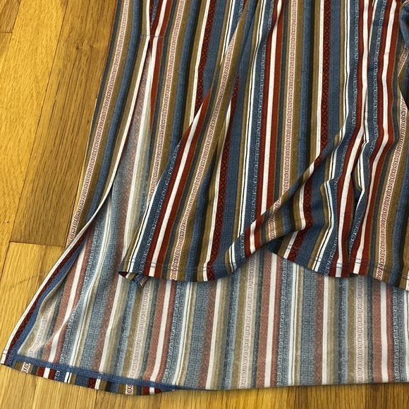 BCBGeneration Women’s Red and Blue Striped Dress With Slits Size L - Picture 2 of 9